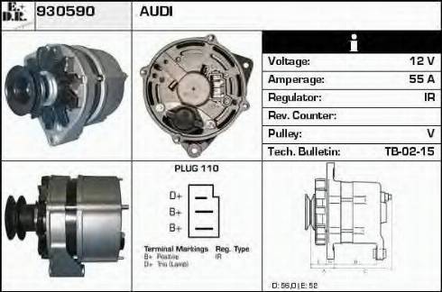 EDR 930590 - Генератор vvparts.bg