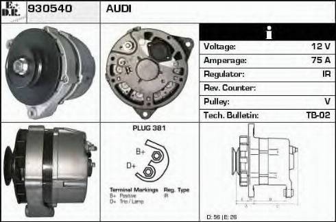 EDR 930540 - Генератор vvparts.bg