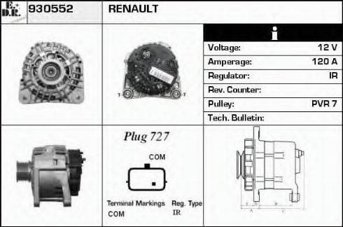 EDR 930552 - Генератор vvparts.bg