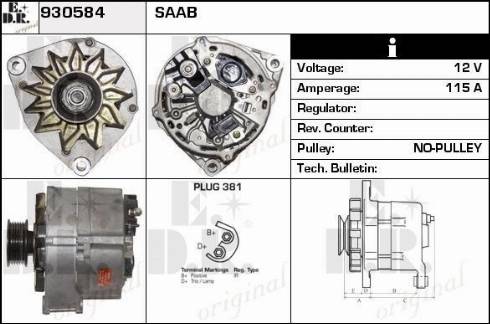 EDR 930584 - Генератор vvparts.bg