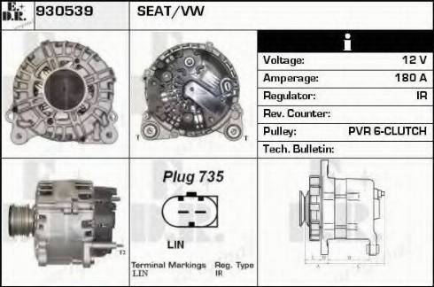 EDR 930539 - Генератор vvparts.bg