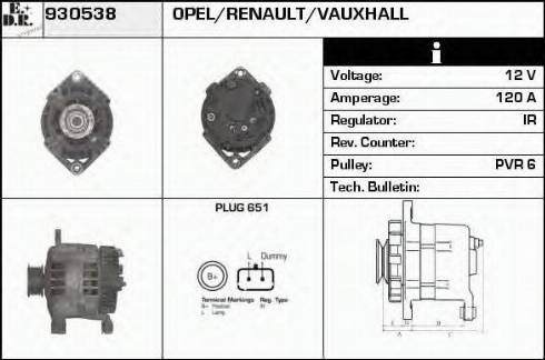 EDR 930538 - Генератор vvparts.bg