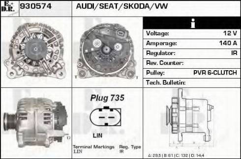 EDR 930574 - Генератор vvparts.bg