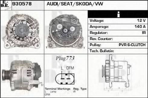 EDR 930578 - Генератор vvparts.bg