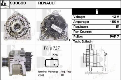 EDR 930698 - Генератор vvparts.bg