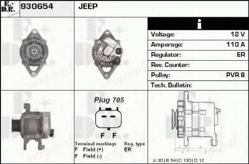 EDR 930654 - Генератор vvparts.bg