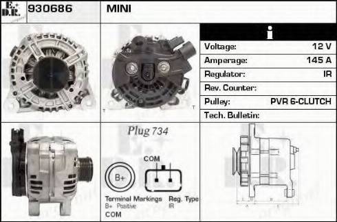 EDR 930686 - Генератор vvparts.bg