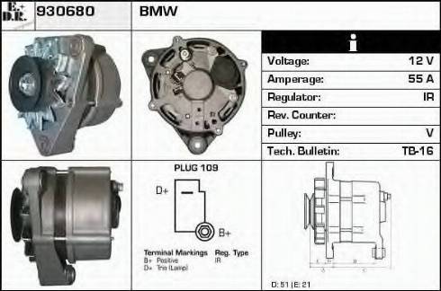 EDR 930680 - Генератор vvparts.bg