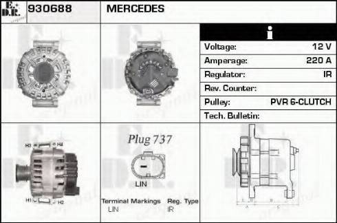 EDR 930688 - Генератор vvparts.bg