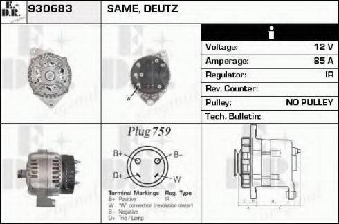 EDR 930683 - Генератор vvparts.bg