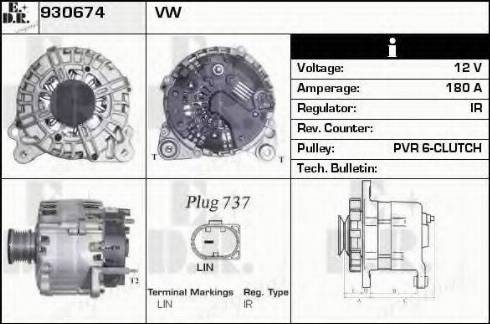 EDR 930674 - Генератор vvparts.bg