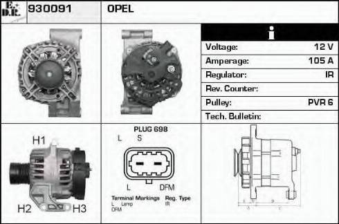 EDR 930091 - Генератор vvparts.bg