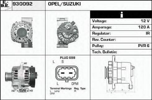 EDR 930092 - Генератор vvparts.bg