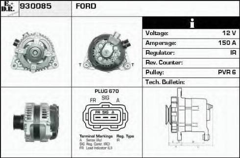 EDR 930085 - Генератор vvparts.bg