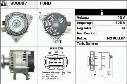 EDR 930087 - Генератор vvparts.bg