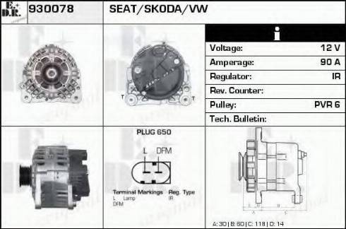 EDR 930078 - Генератор vvparts.bg