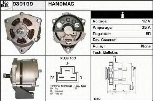 EDR 930190 - Генератор vvparts.bg