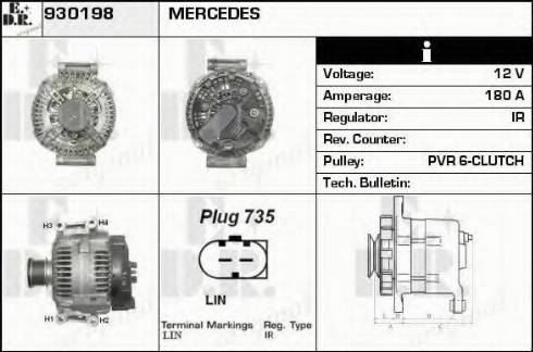 EDR 930198 - Генератор vvparts.bg