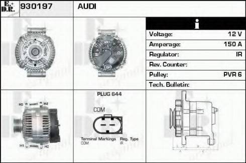 EDR 930197 - Генератор vvparts.bg