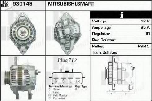 EDR 930148 - Генератор vvparts.bg