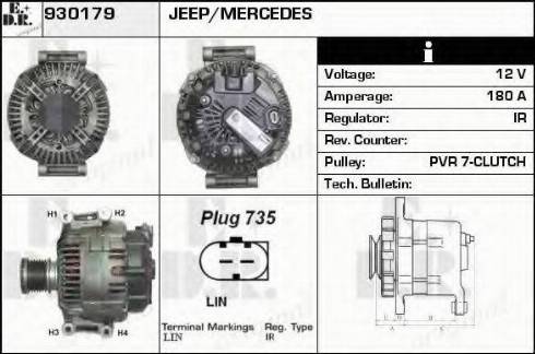 EDR 930179 - Генератор vvparts.bg