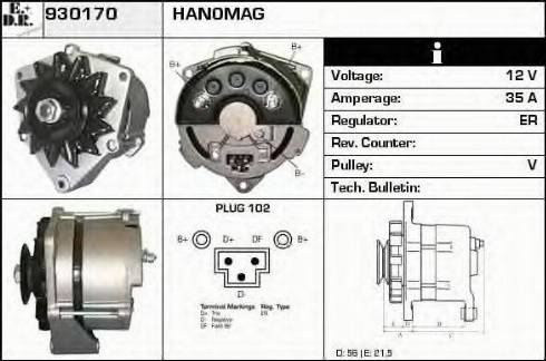 EDR 930170 - Генератор vvparts.bg