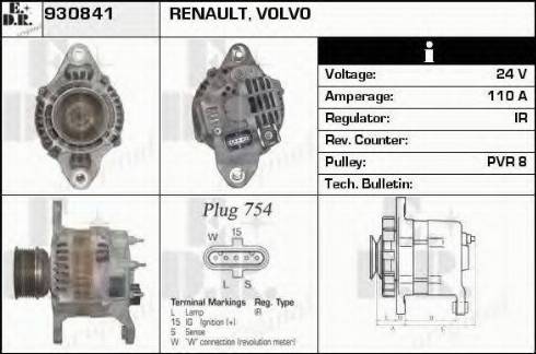 EDR 930841 - Генератор vvparts.bg