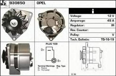 EDR 930850 - Генератор vvparts.bg