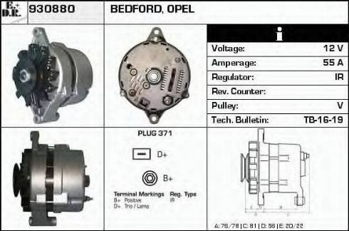 EDR 930880 - Генератор vvparts.bg