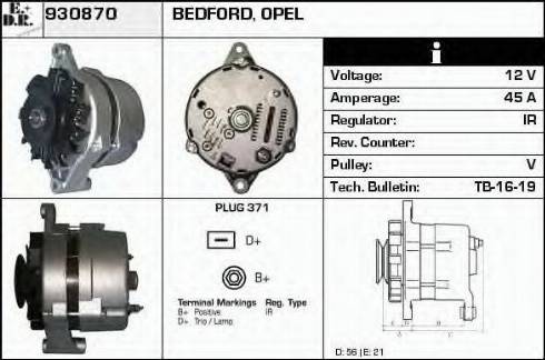 EDR 930870 - Генератор vvparts.bg