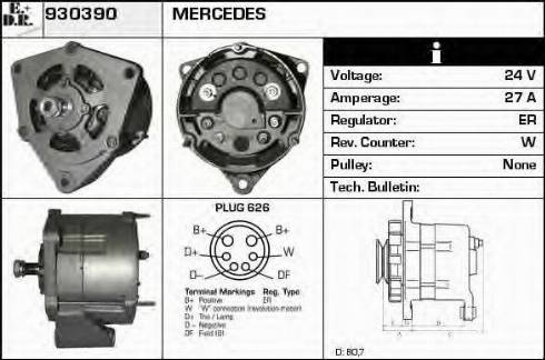 EDR 930390 - Генератор vvparts.bg