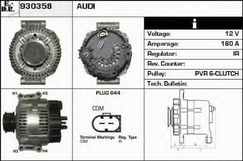 EDR 930358 - Генератор vvparts.bg