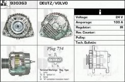 EDR 930363 - Генератор vvparts.bg