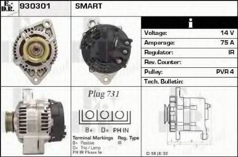 EDR 930301 - Генератор vvparts.bg