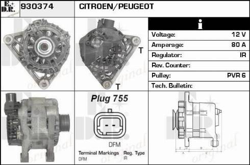 EDR 930374 - Генератор vvparts.bg