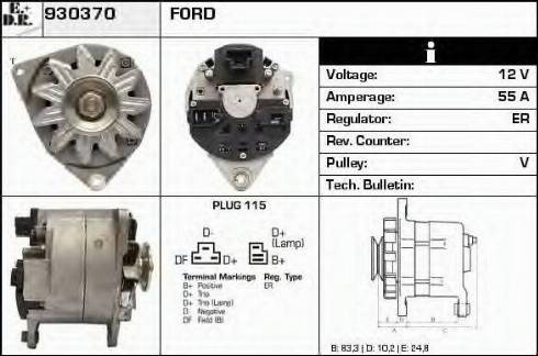 EDR 930370 - Генератор vvparts.bg