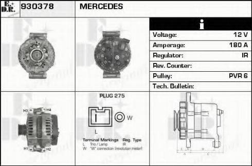 EDR 930378 - Генератор vvparts.bg