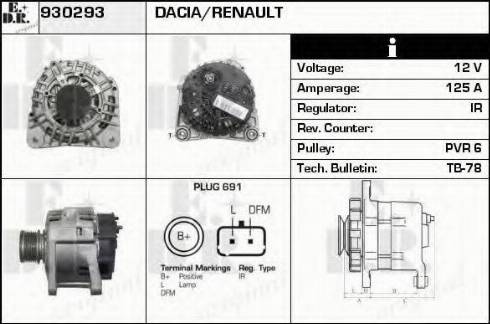 EDR 930293 - Генератор vvparts.bg