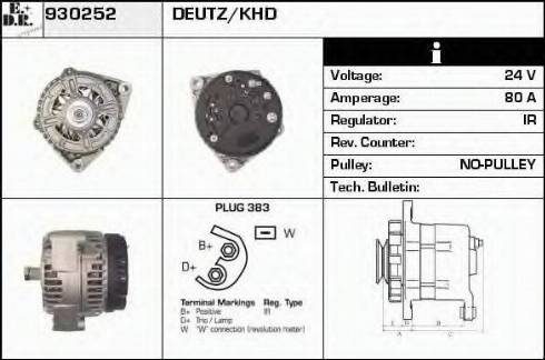 EDR 930252 - Генератор vvparts.bg