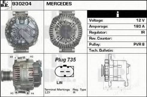 EDR 930204 - Генератор vvparts.bg