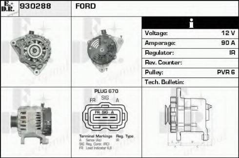 EDR 930288 - Генератор vvparts.bg