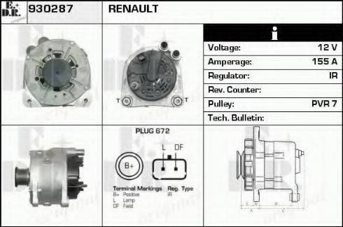 EDR 930287 - Генератор vvparts.bg