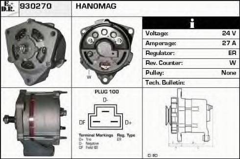 EDR 930270 - Генератор vvparts.bg