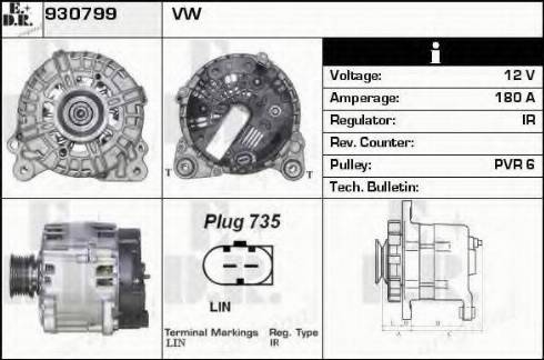 EDR 930799 - Генератор vvparts.bg