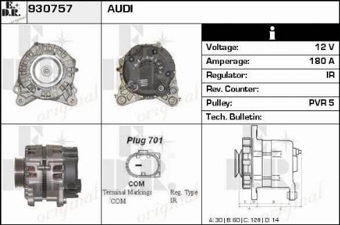 EDR 930757 - Генератор vvparts.bg