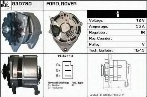 EDR 930780 - Генератор vvparts.bg