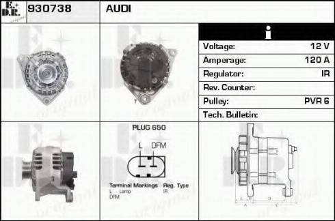 EDR 930738 - Генератор vvparts.bg