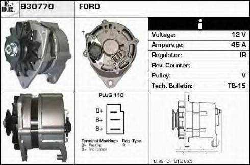 EDR 930770 - Генератор vvparts.bg