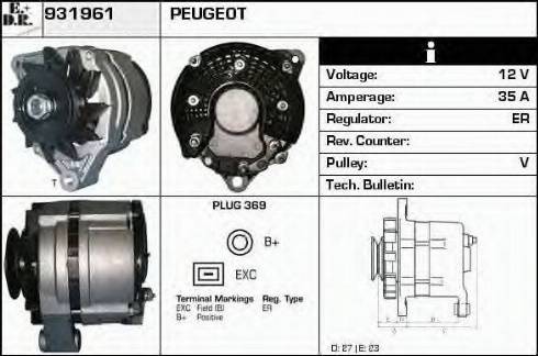 EDR 931961 - Генератор vvparts.bg