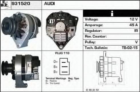 EDR 931520 - Генератор vvparts.bg